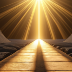 **Image Prompt 1: The Elegant Path of Light**
    An ethereal, golden light beam intelligently bending as it transitions from air into a transparent liquid, vividly illustrating Fermat's Principle of least time. The scene emanates a sense of profound simplicity and revelation, with a clean, classic aesthetic. Subtle, abstract elements hinting at time or mathematical elegance could be present, emphasizing the timeless wisdom of the principle. Focus on the beauty of the light path and the purity of the scientific concept.