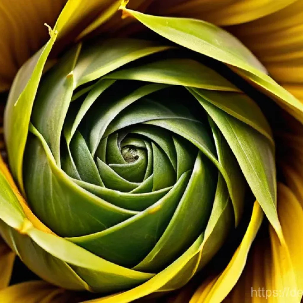 피보나치 수열과 황금비 - **Prompt:** A highly detailed, realistic close-up shot of several natural elements showcasing the Fi...